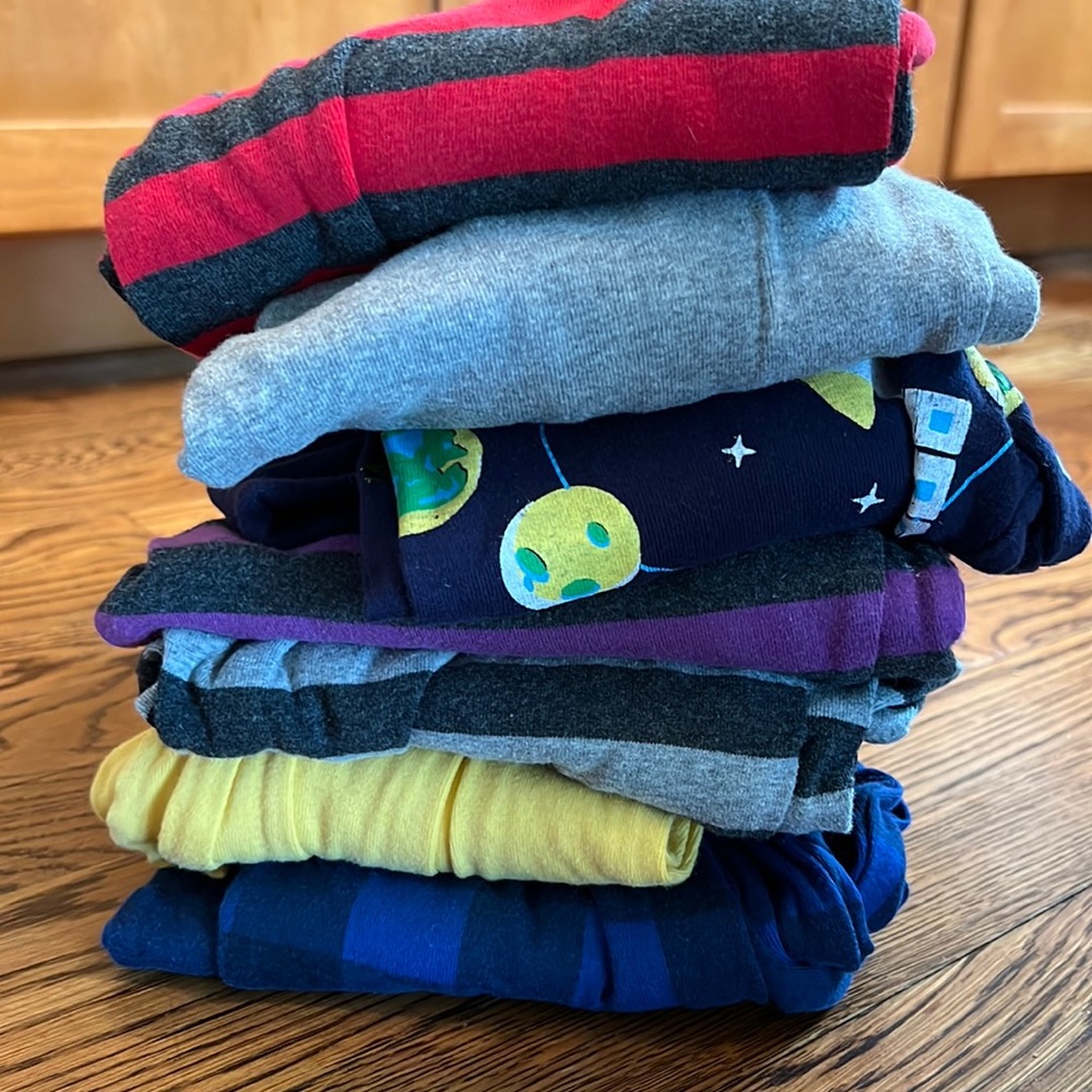 Lot of 7 boys pajamas sets - size “10 years” but run very small, more like a 6/7